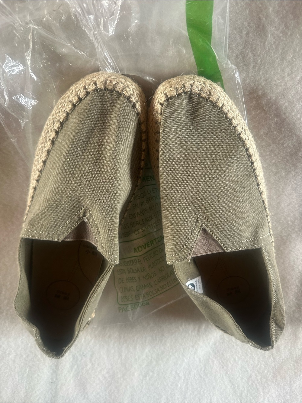 Canvas Slip-On Loafers in Khaki Men’s Size 10 1/2